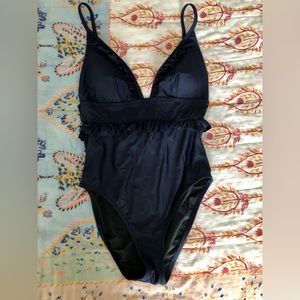 J. Crew Ruffle Plunge Vneck One Piece